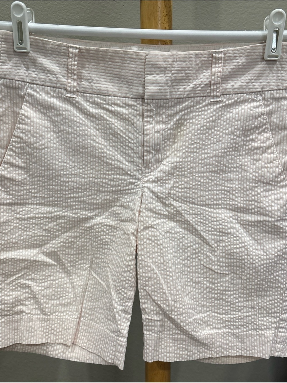 J. Crew Pale Pink Striped Seersucker Shorts
